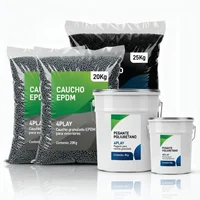 Piso Caucho Granulo Epdm y Base Reciclado 5 M2 2 cm Espesor Gris