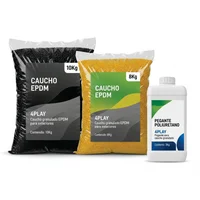 Piso Caucho Granulo Epdm y Base Recliclado 1 M2 3 cm Espesor Amarillo