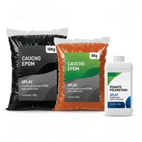 Piso Caucho Granulo Epdm y Base Recliclado 1 M2 3 cm Espesor Naranja