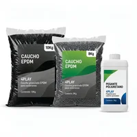 Piso Caucho Granulo Epdm y Base Recliclado 1 M2 3 cm Espesor Gris