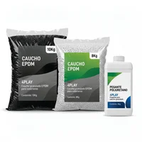 Piso Caucho Granulo Epdm y Base Recliclado 1 M2 3 cm Espesor Blanco