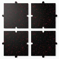 Baldosa Caucho Chispas Colores 50x50 2 cm Espesor 4 Unidades 1 M2 Roja