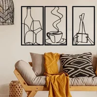 3 Cuadros Diseño Café Vino y Libro