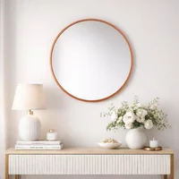 Espejo Redondo Mdf 70 cm Oro Rosa