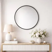 Espejo Redondo Mdf 70 cm Negro