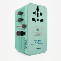 Adaptador de Viaje Universal Microdia PD70w 3 USB-C 1 USB-A Turquesa