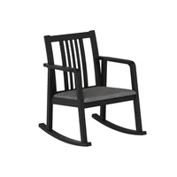 Silla Mecedora de Madera Sólida con Cojín de Lino Hasta 181 Lb