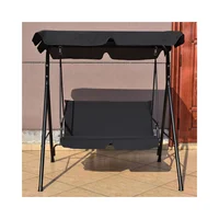 Silla de Patio de 2 Asientos con Toldo Yomel Color Gris