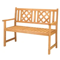 Banco de Jardín de Madera con Respaldo Sin Marca 118x56.5x90 cm