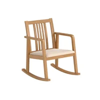 Silla Mecedora de Madera Sólida Capacidad 180kg con Cojín Natural