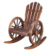 Silla Mecedora Exterior de Madera con Rueda Fir Modelo Carbonizado