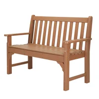 Banco de Madera Plástica HDPE con Respaldo Vertical 49in Teak