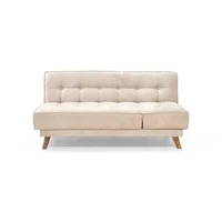 Sofa Cama Petra 83x177x89 Reclinable 5 Posiciones En Tela Beige
