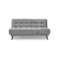 Sofa Cama Petra 83x177x89 Reclinable 5 Posiciones En Tela Gris