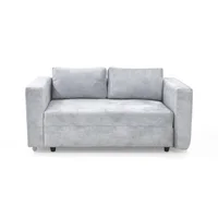 Sofa Cama Baxter 68x160x80 con Baul En Tela Plata