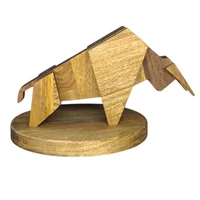 Toro Decorativo Madera Flor Morado