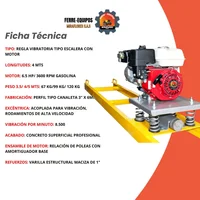 Regla Vibratoria Tipo Escalera 4 m Gasolina IMP 6.5HP 3600RPM