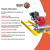 Regla Vibratoria Tipo Escalera 3 m Gasolina IMP 6.5HP 3600RPM