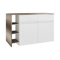 Barra de Cocina Vimo (2c) Blanco + Ambar/Blanco 90x140x70.4 cm Just Home Collection