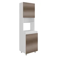 Modulo Microondas Cocina Vimo (1c) Blanco + Ambar/Blanco 210x60.2x51 cm Just Home Collection