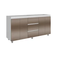 Mueble Inferior Cocina Vimo (1c) Blanco + Ambar/Blanco 89.5x178.2x50.5 cm Just Home Collection