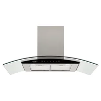 Campana Península 90cm 3 Velocidades Vidrio Inox-Negro