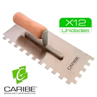 Llana Profesional Dentada 10X10 Madera X 12 Unidades Caribe