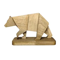 Oso Decorativo Madera Flor Morado