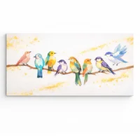 Cuadro Pájaros Coloridos 50x100 cm