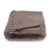 Cobija Acanalada 140x200 cm Flannel Fleece Y Sherpa Palo de Rosa