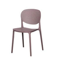 Silla Fija Plástica Auxiliar Charlotte Color Mocca