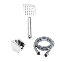 Teleducha Cuadrada + Soporte + Manguera Flexible Acero Inox C761