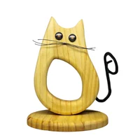 Gato Decorativo Madera Pino