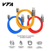 Cable de Carga Rápida 65w 1.20 Mts Tricolor