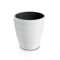 Matera Vena Plástica Cónica Corta 39 cm Diámetro x 40 cm Blanca