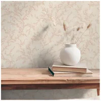 Papel Colgadura Ramas Beige Rosasdo 53 cm X 10 M