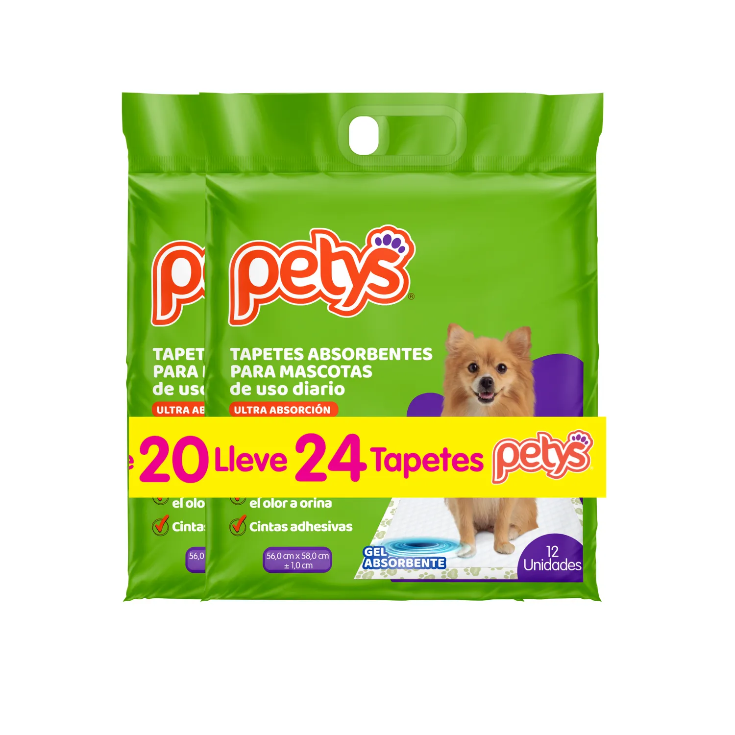 Tapete para Perro de Entrenamiento 56X58Cm 24 Unidades Petys