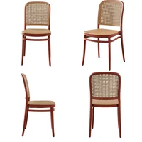 Silla Pp Solea Redonda Tipo Mimbre Color Rojo Set X 4 Unidades