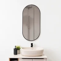 Espejo de Baño Ovalado Zagreb 100*50CM Marco Negro Sensi Dacqua