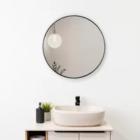 Espejo de Baño Circula 60 cm Barcelona Marco Negro Sensi Dacqua