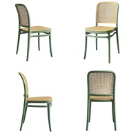 Silla Pp Solea Redonda Tipo Mimbre Color Verde Set X 4 Unidades