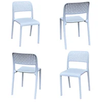 Silla Ergonómica Respaldo Calado Blanco Set X 4 Unidades