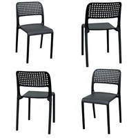 Silla Ergonómica Respaldo Calado Negro Set X 4 Unidades