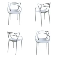 Silla Máster en Polipropileno Blanca Set X 4 Unidades