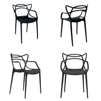 Silla Máster en Polipropileno Negra Set X 4 Unidades