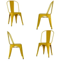 Silla Metálica Tolix Base Amarillo Set X 4 Unidades