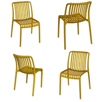 Silla Pp Bistro Base Amarillo Set X 4 Unidades