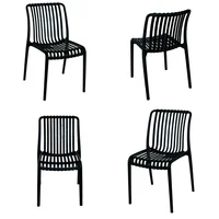 Silla Pp Bistro Base Negro Set X 4 Unidades
