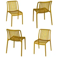 Silla Pp Bistro con Brazos Base Amarillo Set X 4 Unidades
