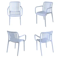 Silla Pp Bistro con Brazos Base Blanco Set X 4 Unidades
